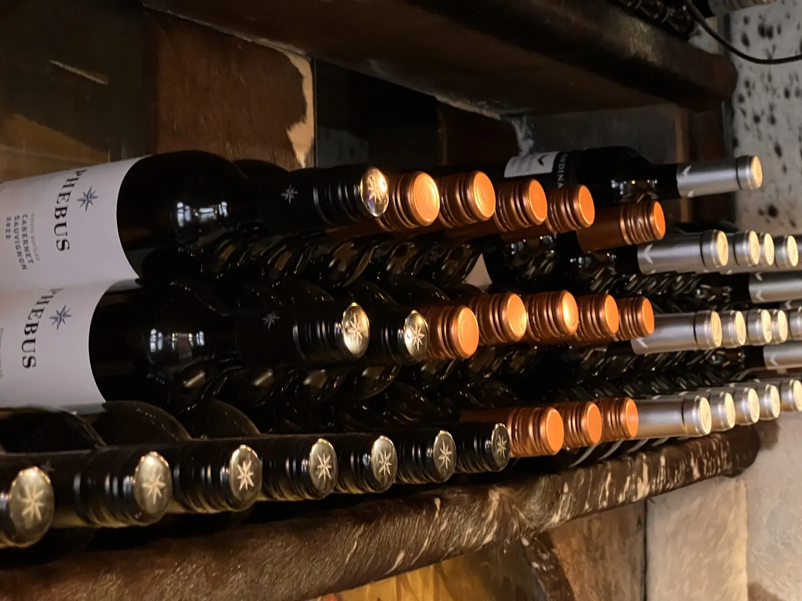 Our wine cellar with Argentinian Malbecs and Torrontés